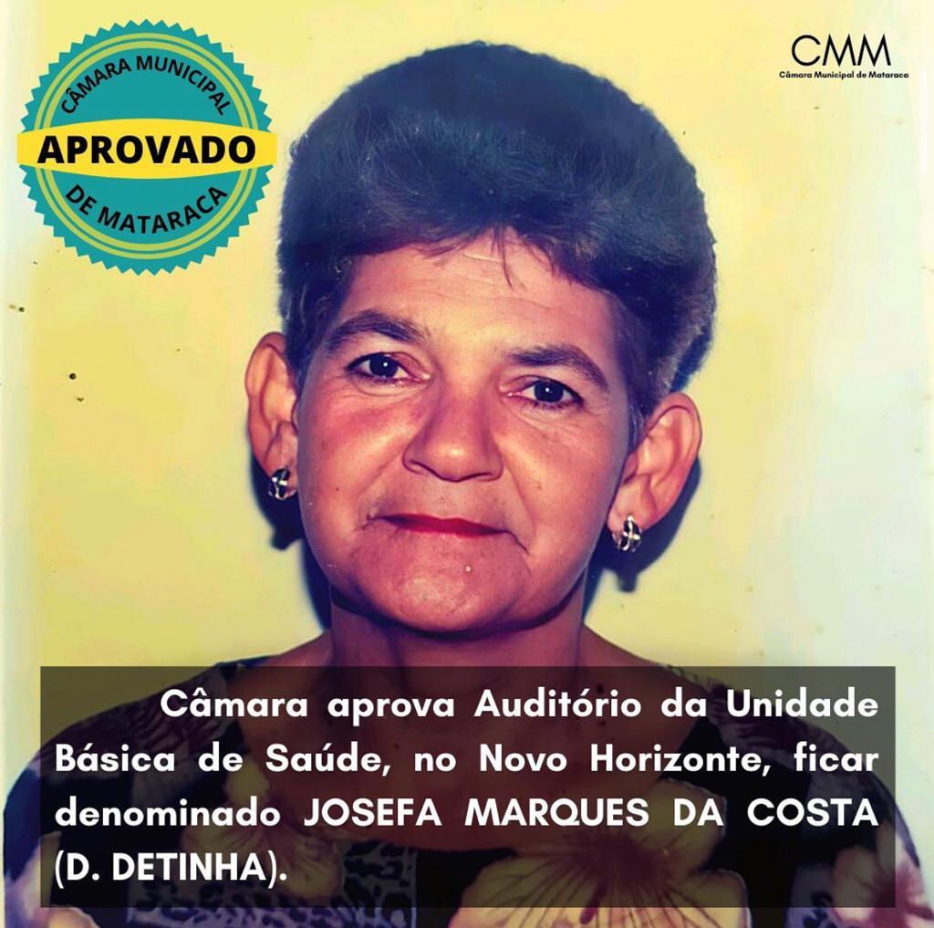 Auditório da UBS no Novo Horizonte recebe o nome de Dona Detinha